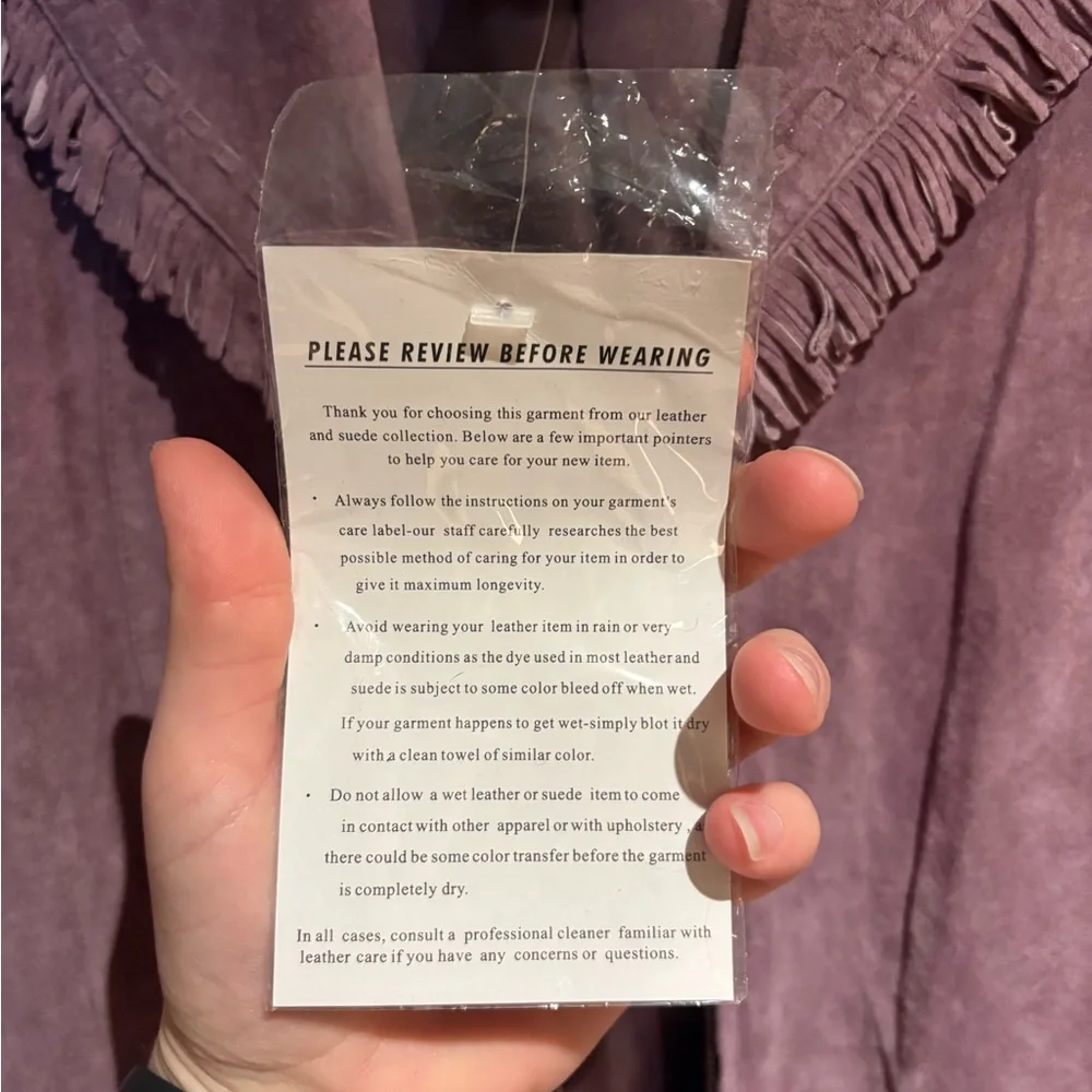 Lavender Suede Fringe Collar Jacket - Picture 2 of 13